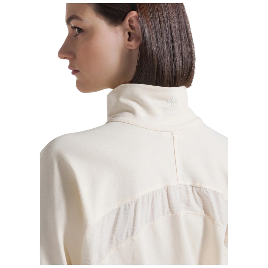 Felpa con zip e dettaglio in viscosa effetto stropicciato bianco da donna Deha | D4223057108
